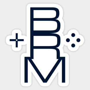 Boss Rush Media Letter Logo Vertical Blue Sticker